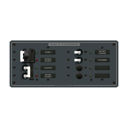 Blue Sea 8499 Breaker Panel - AC 2 Sources + 4 Positions - White [8499]