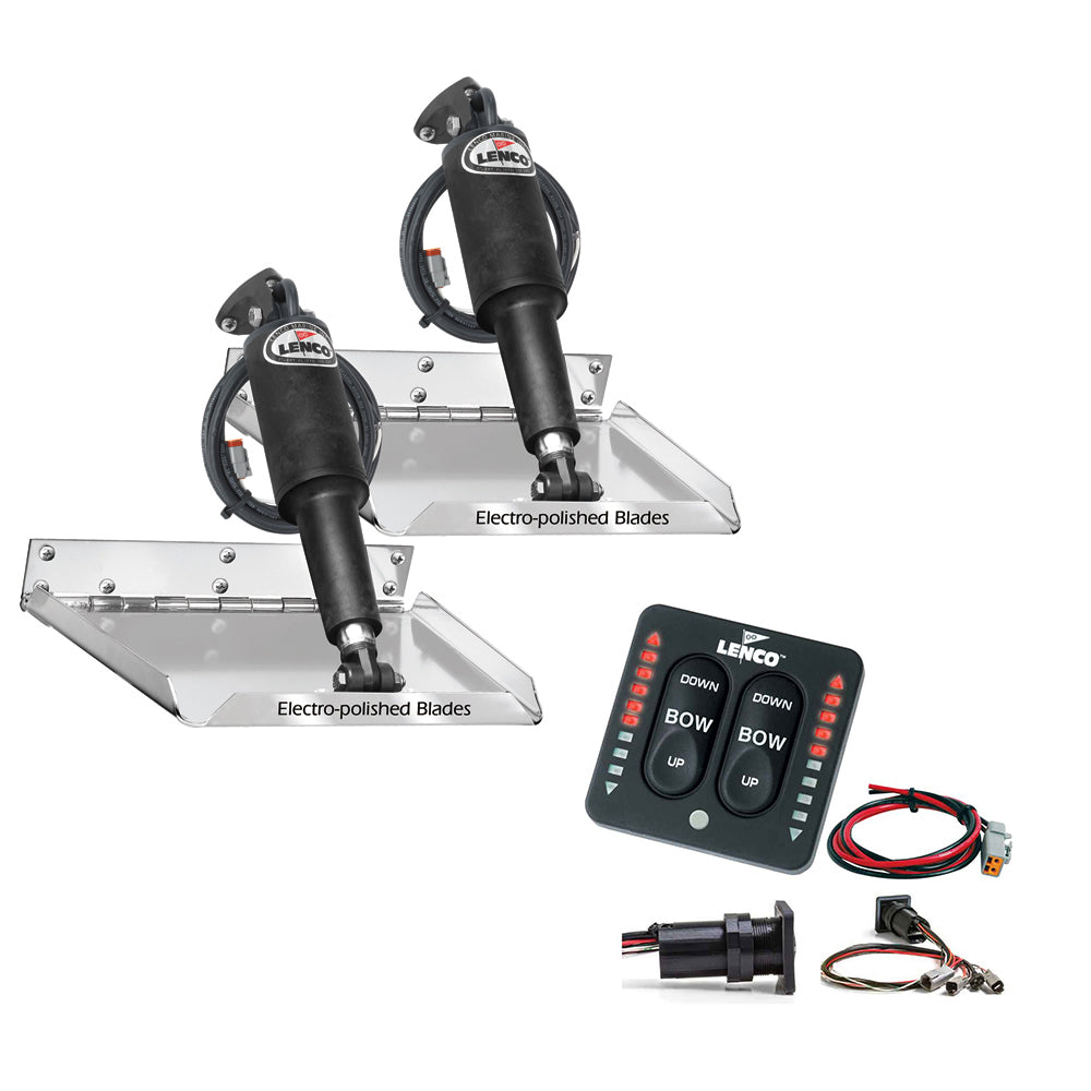 Lenco 9" x 9" Standard Performance Trim Tab Kit w/LED Indicator Switch Kit 12V [RT9X9I]