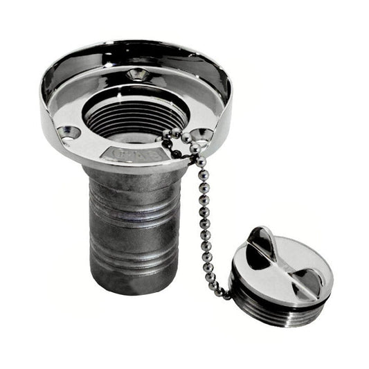 Whitecap Gas Hose Deck Fill w/Splash Guard - 1-1/2" Chain [6001]