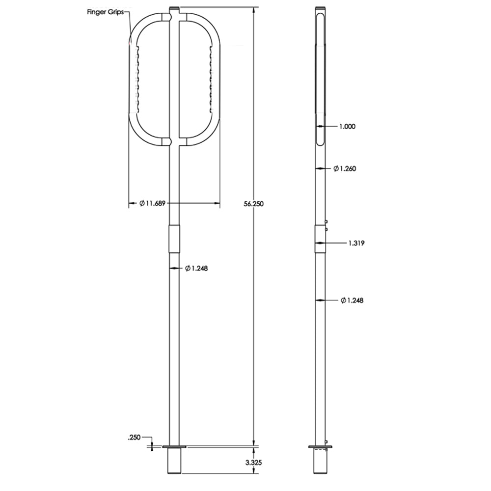 TACO "Come On Board" Handle - Fixed Base Mount [F16-0800-1]