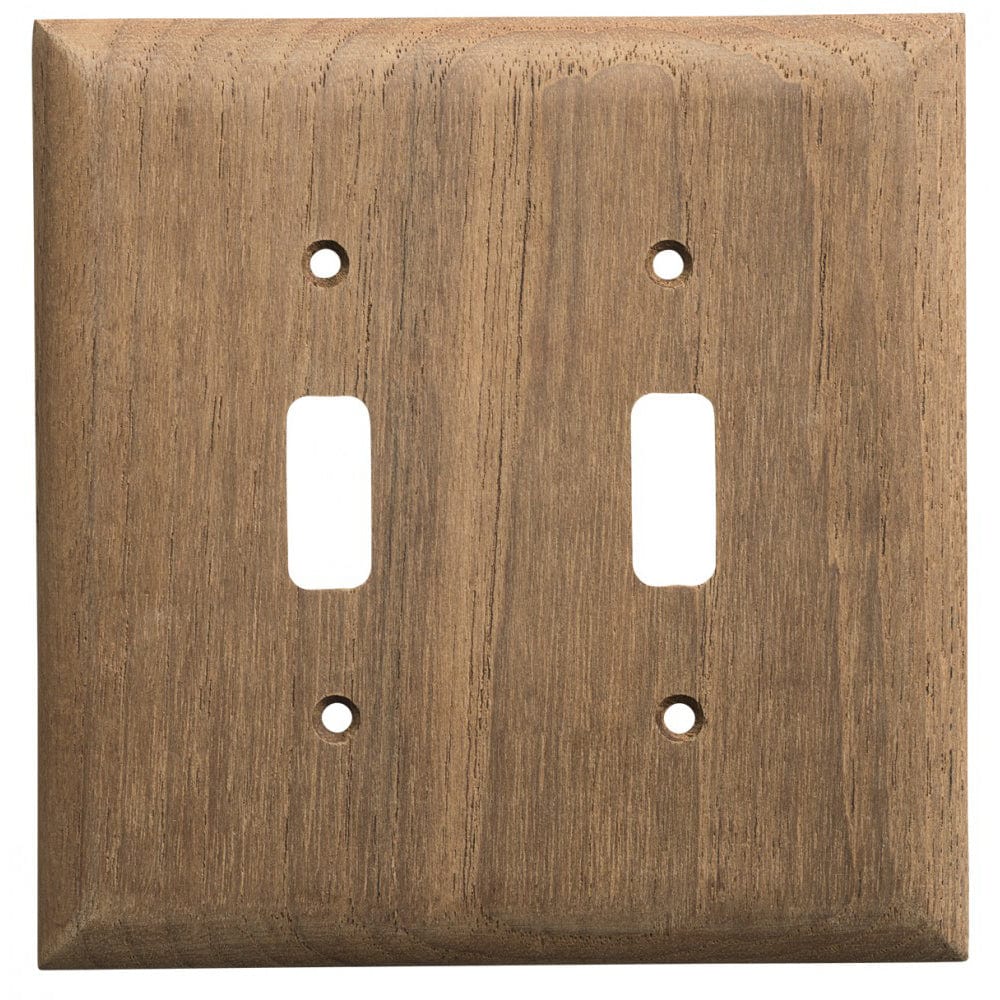 Whitecap Teak 2-Toggle Switch/Receptacle Cover Plate [60176]