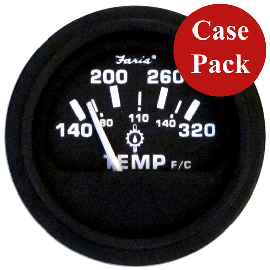 Faria 2" Heavy-Duty Oil Temp Gauge (140-320 F/C) - Black *Bulk Case of 24* [GP0629B]