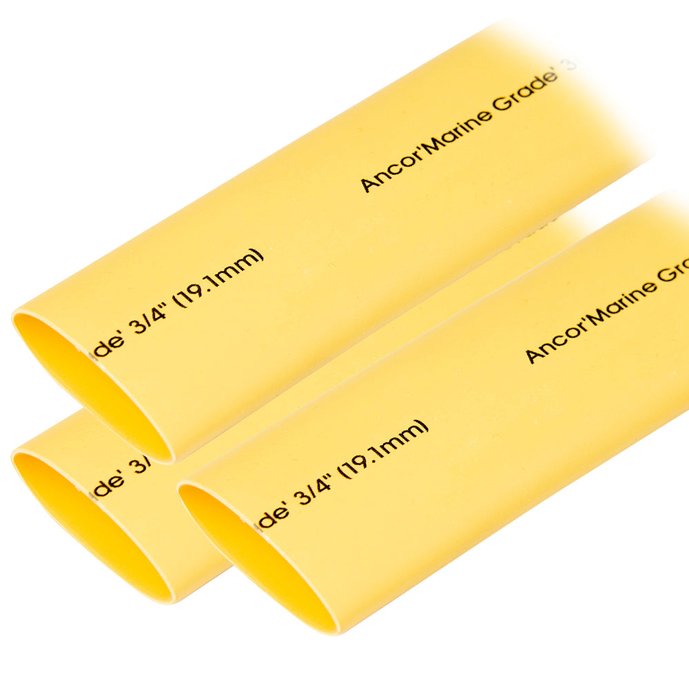 Ancor Heat Shrink Tubing 3/4" x 3" - Yellow - 3 Pieces [306903]