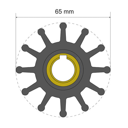 Albin Pump Premium Impeller Kit 65 x 15.8 x 51mm - 12 Blade - Key Insert [06-01-019]