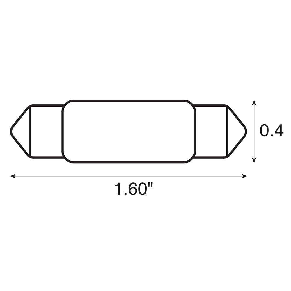 Ancor Bulb, Festoon, 12V - .97A - 15W - 12CP - 2-Pieces [522112]