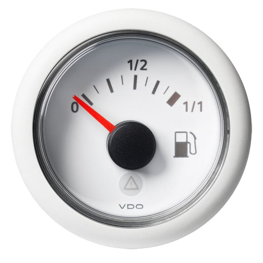 Veratron 52mm (2-1/16") ViewLine Fuel Tank Level Gauge - 0 to 1/1 - White Dial  Round Bezel [A2C59514182]