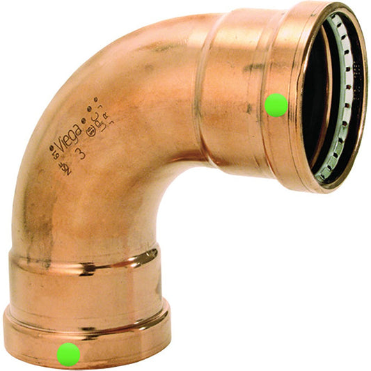 Viega ProPress 2-1/2" - 90 Copper Elbow - Double Press Connection - Smart Connect Technology [20623]