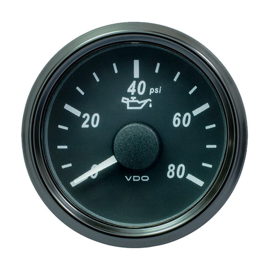 VDO SingleViu 52mm (2-1/16") Oil Pressure Gauge - 80 PSI - 240-33 Ohm [A2C3833230030]