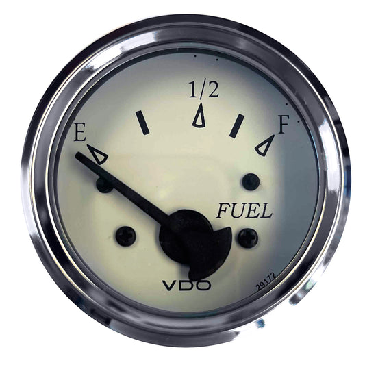 VDO Cockpit Marine 52MM (2-1/16") Fuel Level Gauge - White Dial/Chrome Bezel [301-15278]