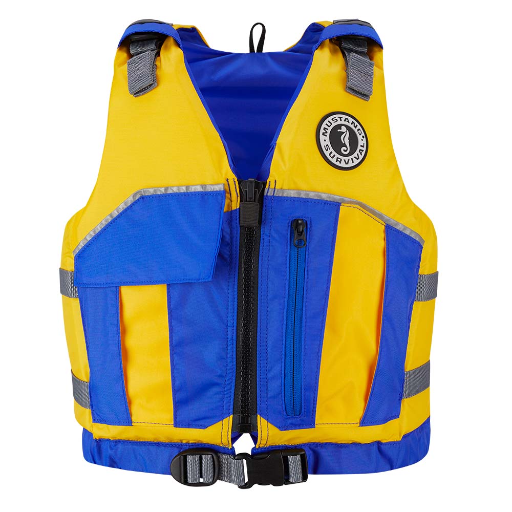 Mustang Youth Reflex Foam Vest - Yellow/Royal Blue - 55-88lbs [MV7030-220-0-216]