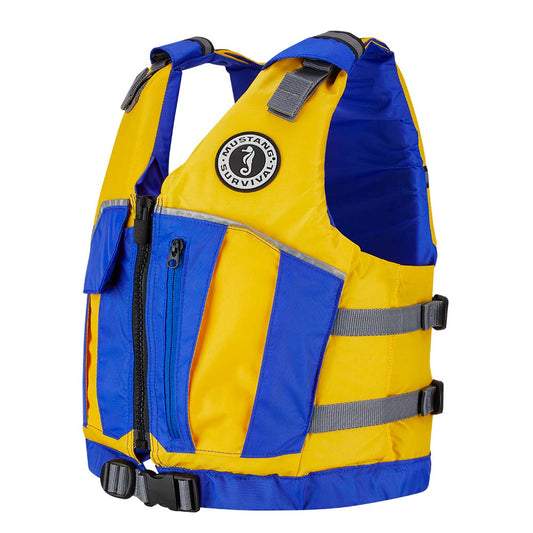 Mustang Youth Reflex Foam Vest - Yellow/Royal Blue - 55-88lbs [MV7030-220-0-216]