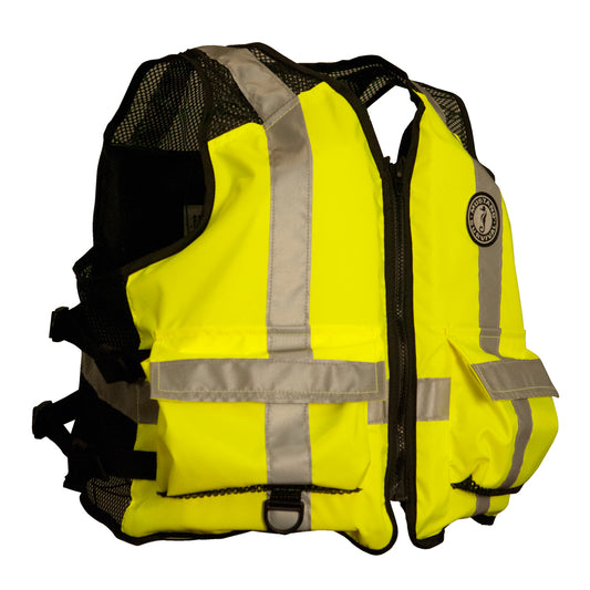 Mustang High Visibility Industrial Mesh Vest - Fluorescent Yellow/Green - S/M [MV1254T3-239-S/M-216]