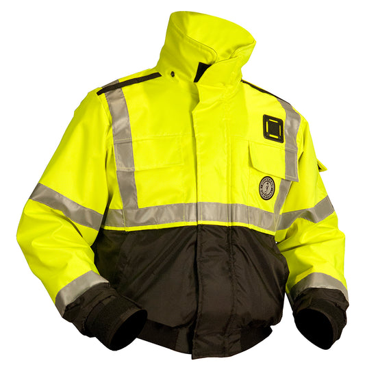 Mustang Classic Flotation Bomber Jacket ANSI - Hi-Vis Fluorescent Yellow/Green - Small [MJ6214T3-239-S-206]